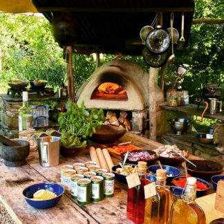 Bush kitchen on wild food course.