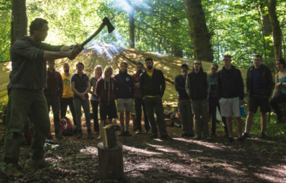 Bushcraft Instructor Ben demonstrating Splitting