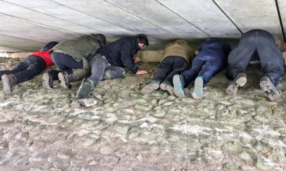 Looking at small tracks under a bridge