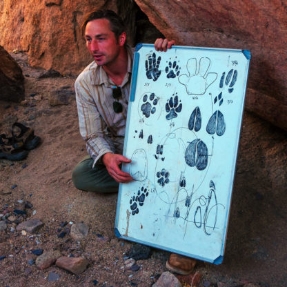 Bushcraft instructor teaching tracking